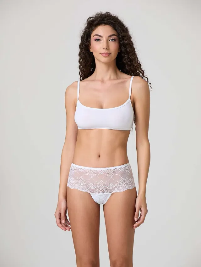 Jadea Basic 1630 Short Slip Pizzo Nero Traspirante