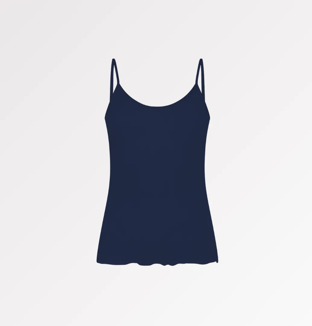Casagin Essential Canotta Spallina Fina TENCEL Seta Nera Elegante