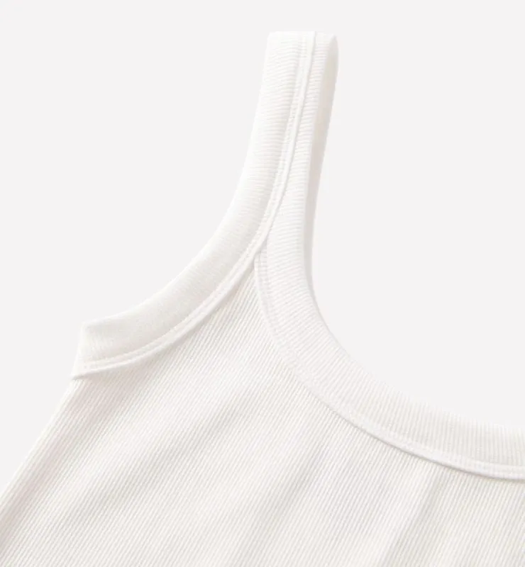 Casagin canotta top spallina fina bianco cotone bio XS