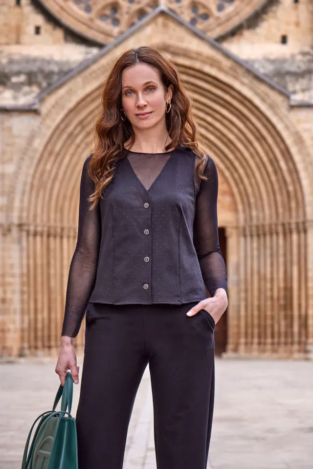 Janira Glam Onyx Vest canottiera modellante nera