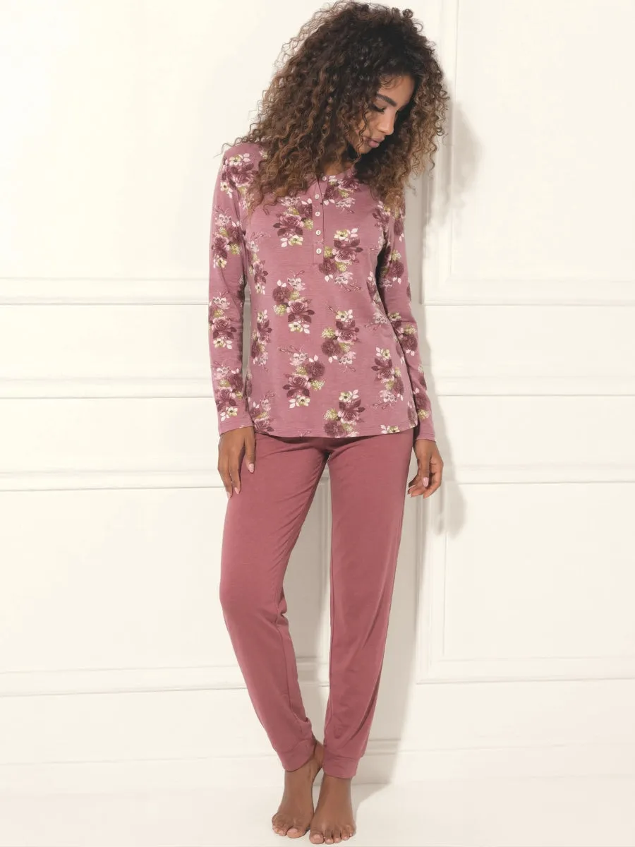 Si'èLei Vintage VI15 pigiama caldo cotone malva