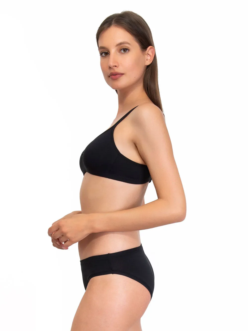 Si'èLei Natural Cotton 1450 reggiseno nero cotone bio