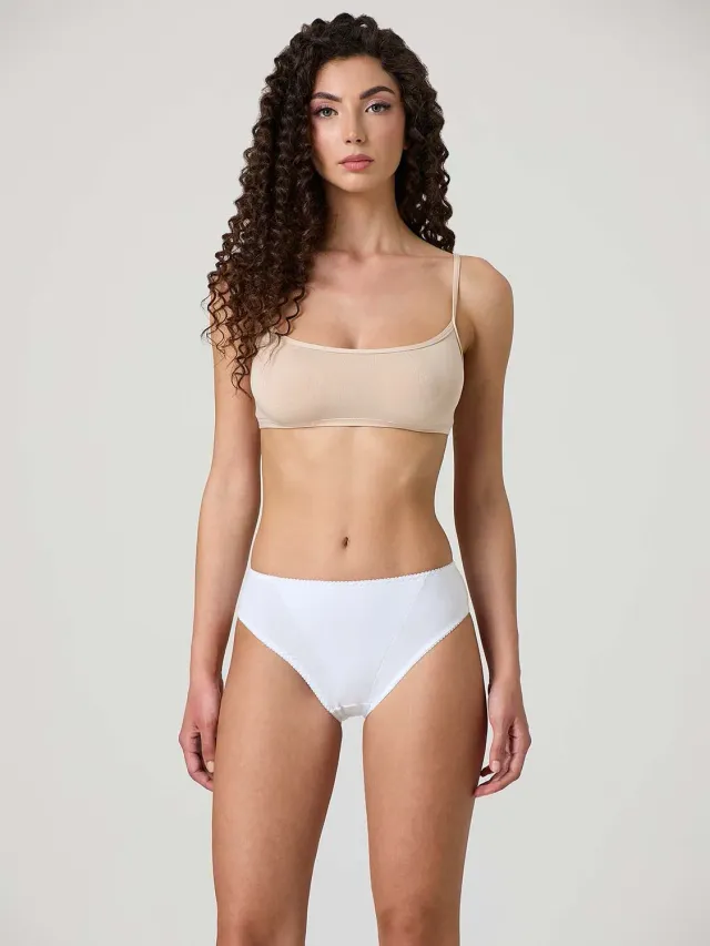 Jadea 04 slip contenitivo cotone elasticizzato bianco