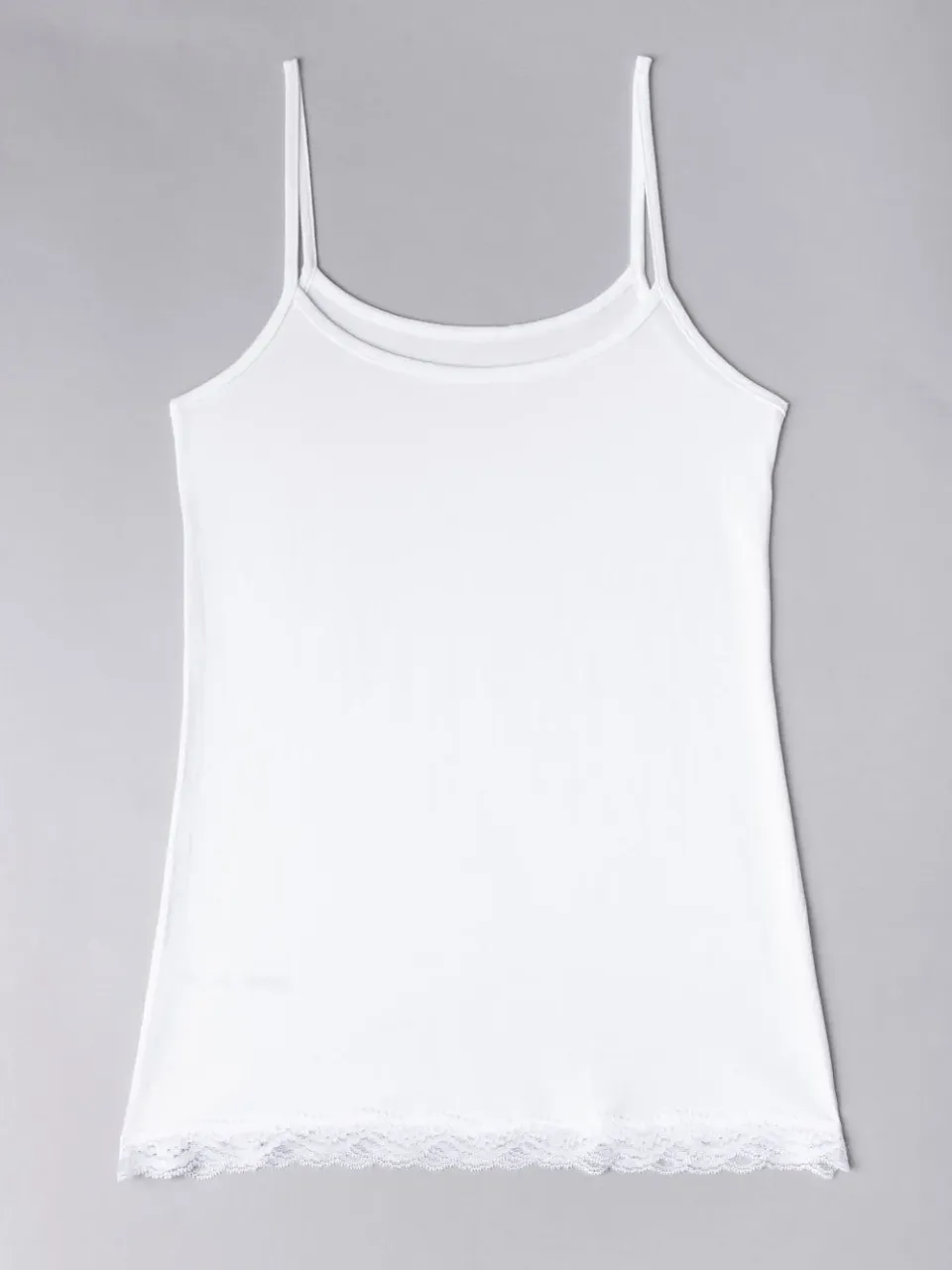Si’èLei Natural Cotton 1432 canotta bianca cotone bio pizzo