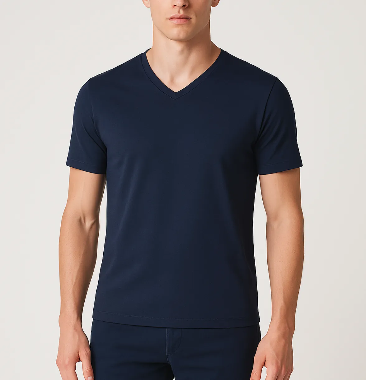 Rossoporpora Mezza Manica Scollo V Maglia Cotone Uomo