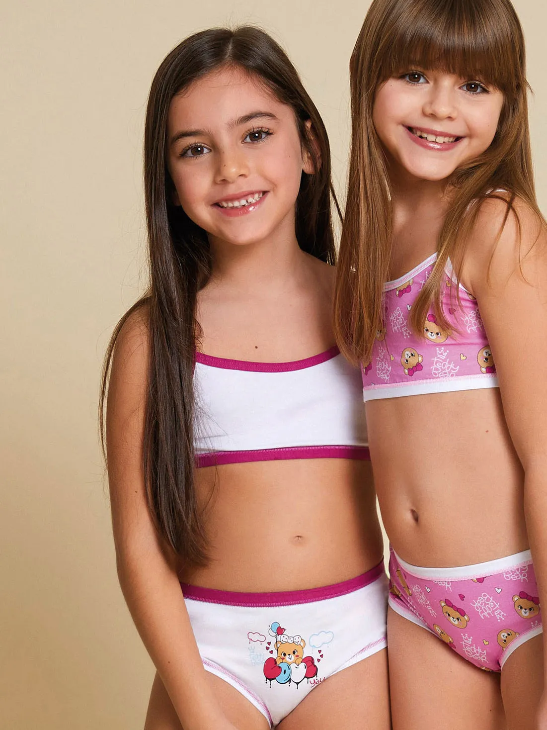 Jadea 853 coordinato bambina bralette slip orsetto