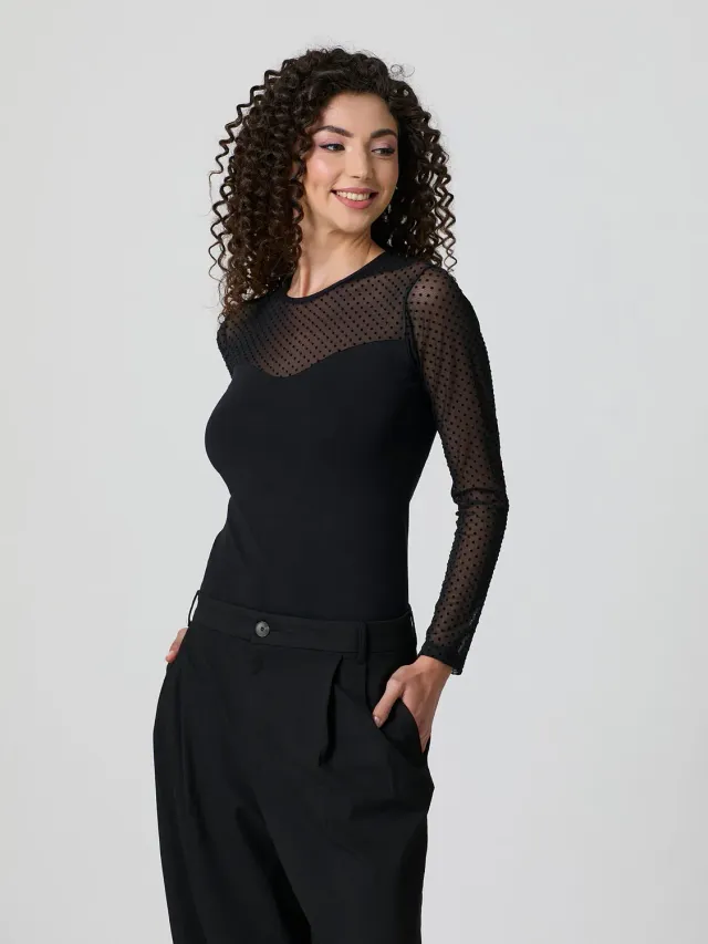 Jadea 4651 maglia manica lunga nera in cotone