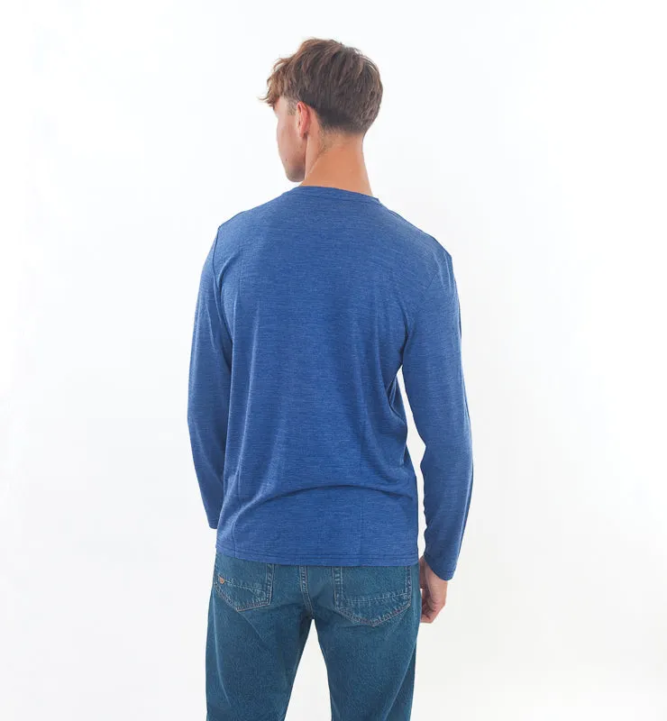 Casagin maglia uomo blu lana merino e seta
