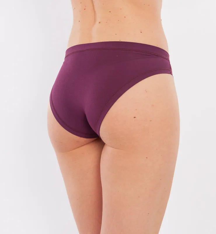 Casagin Slip tessuto naturale slip bordeaux pizzo eco