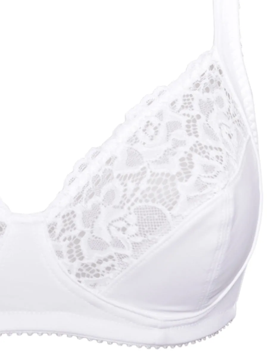 Si'èLei 940 reggiseno pizzo senza ferretto bianco cotone
