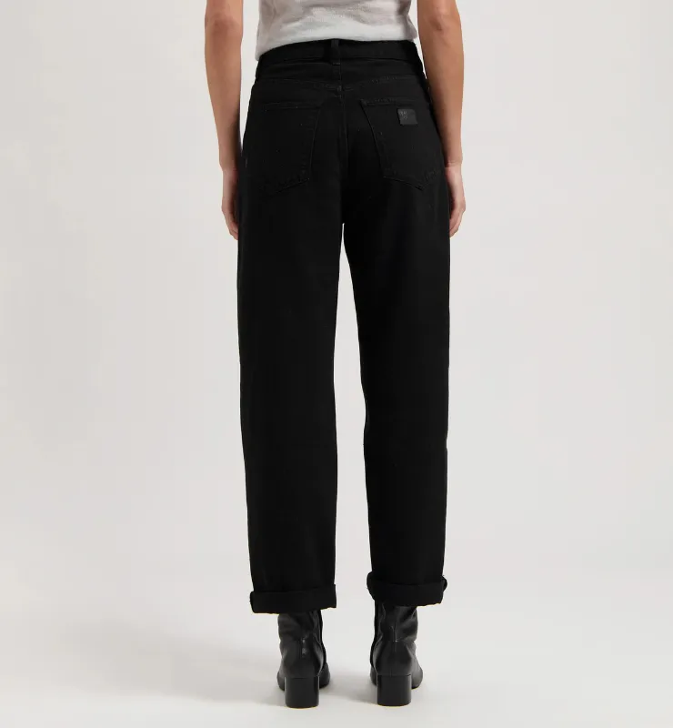 Casagin vita alta barrel jeans donna Blu cotone biologico