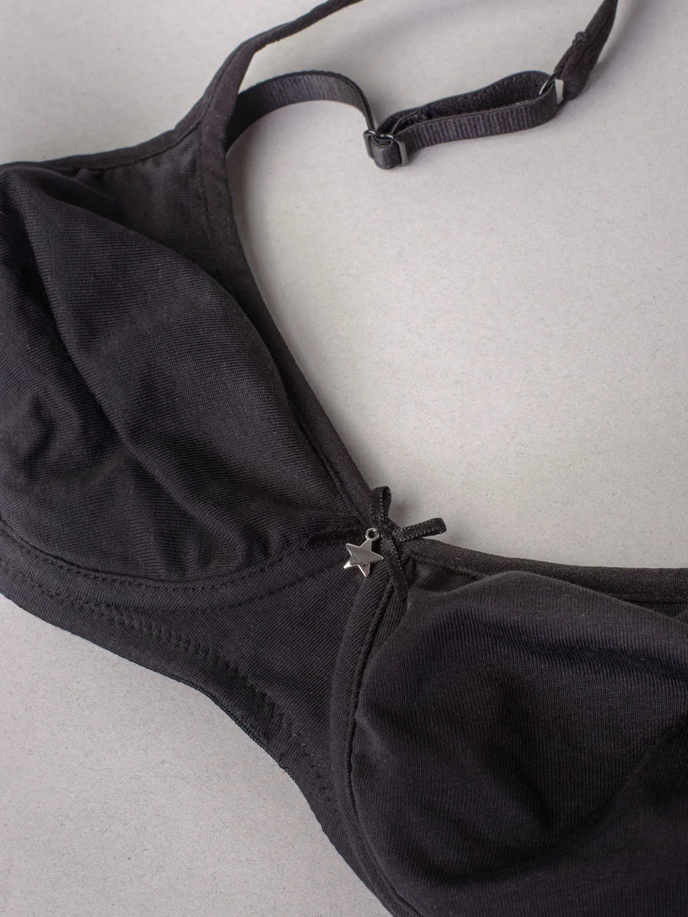 Si'èLei Natural Cotton 1452 reggiseno nero cotone bio