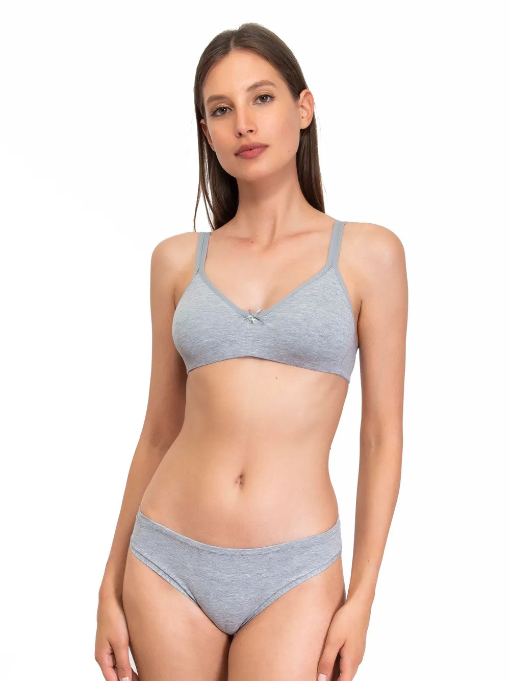 Si'èLei Natural Cotton 1450 reggiseno grigio cotone bio