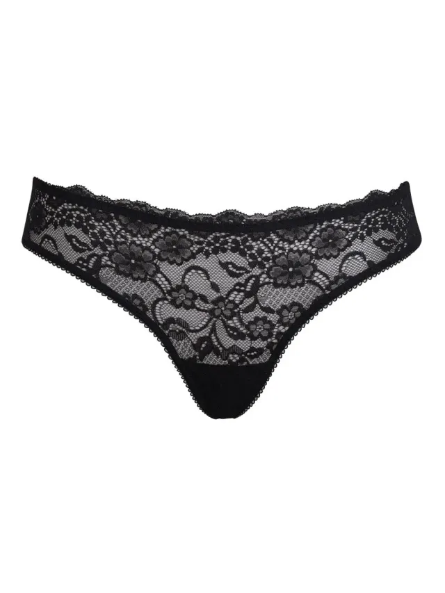 Si'èLei 2675 Slip Nero in Pizzo Floreale