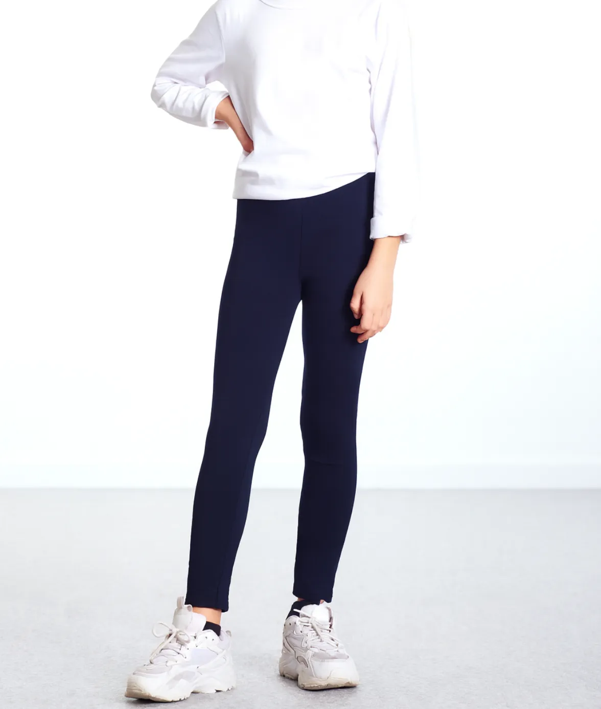 Rossoporpora leggings bimba garzati blu scuro cotone caldo