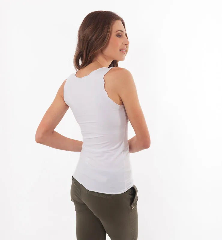 Casagin Essential canotta spalla larga arricciata Tencel azzurro chiaro morbida