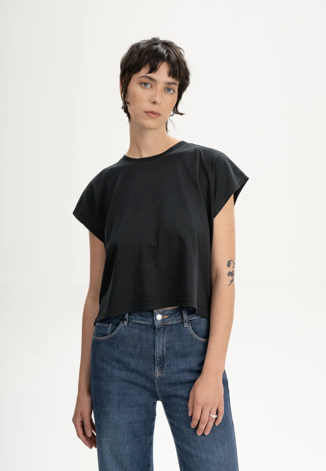 Casagin Cotone Biologico Over Crop t-shirt Bianco jersey