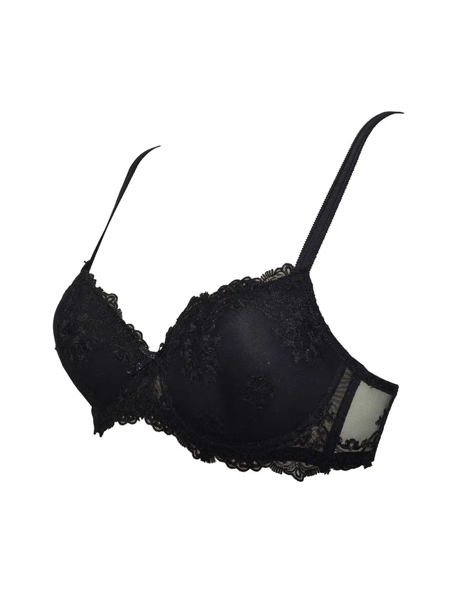 Si'èLei Glam 1942 reggiseno imbottito nero tulle ricamato