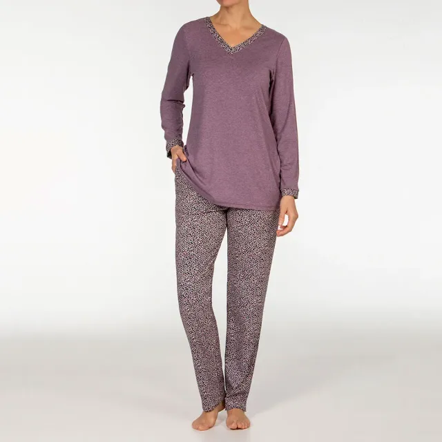 Janira Purple Flow pigiama manica lunga floreale