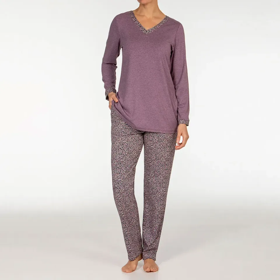 Janira Purple Flow pigiama manica lunga floreale
