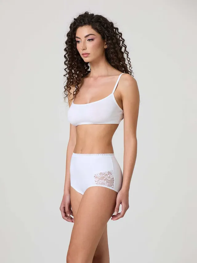 Jadea 524 Culotte Cotone Modal Pizzo Laterale