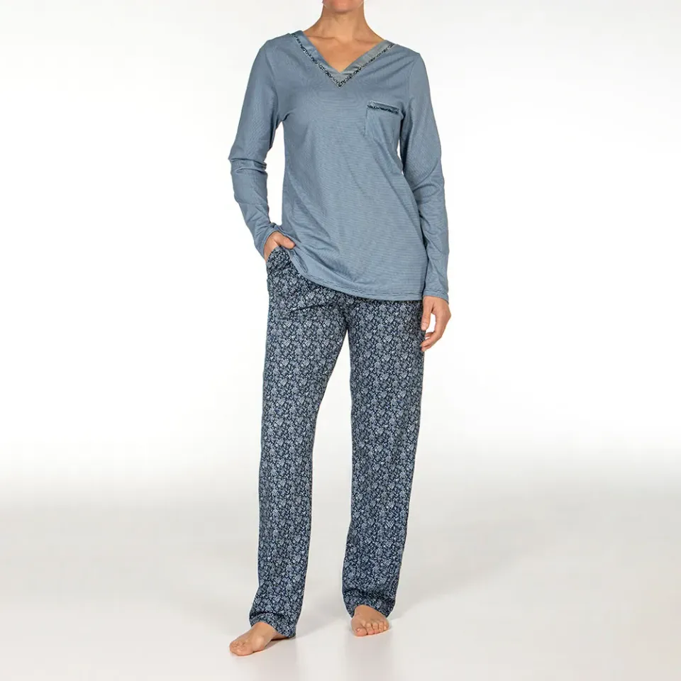 Janira Flow Lines pigiama donna manica lunga cotone