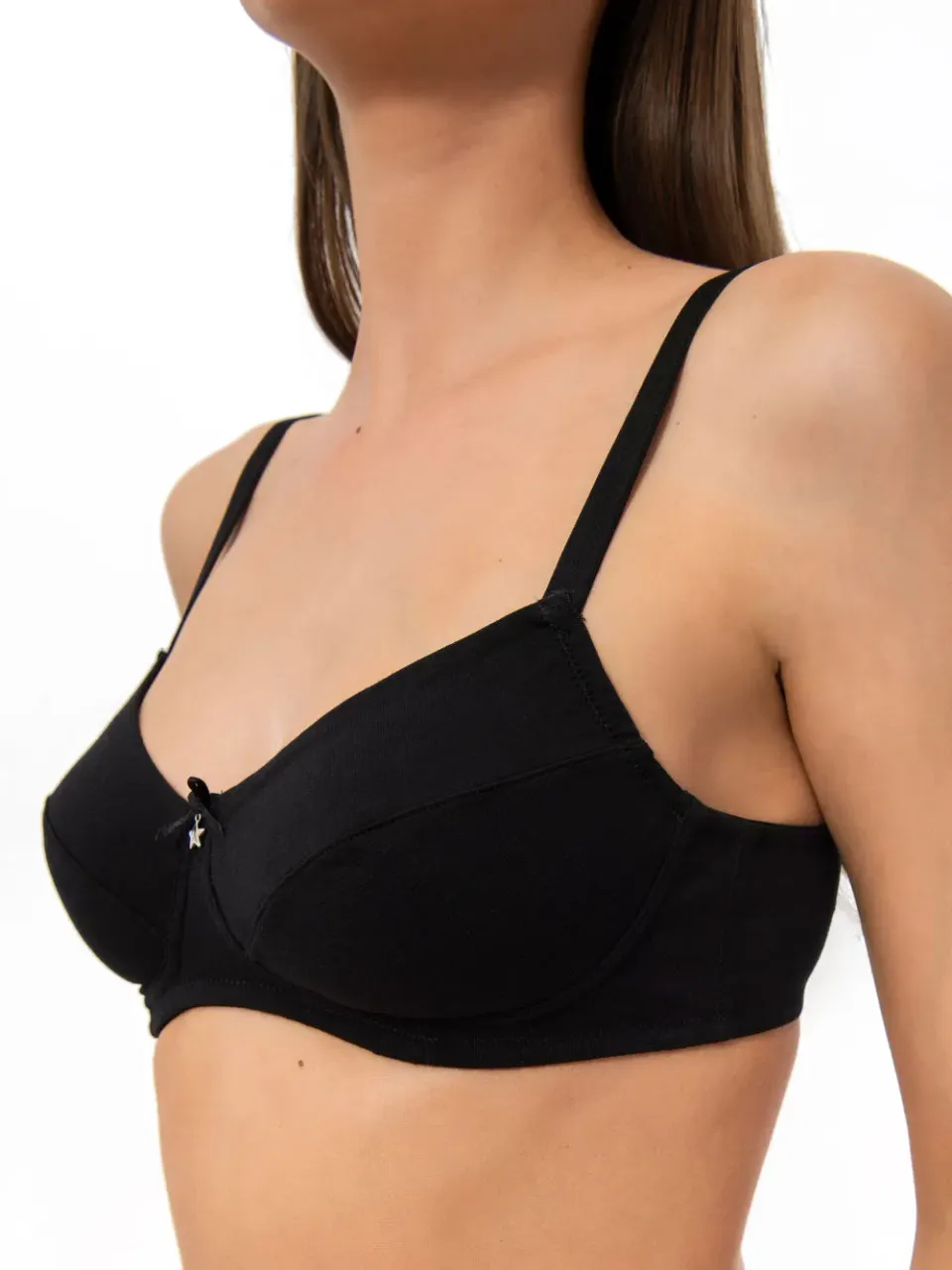 Si'èLei Natural Cotton 1440 Reggiseno Nero cotone bio