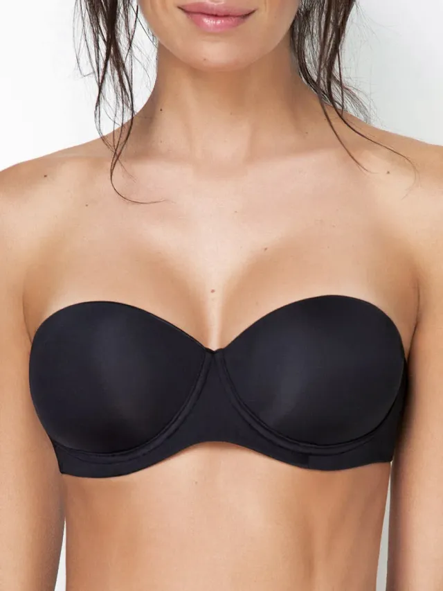 Si'èLei Plus 2550 reggiseno fascia nero coppe imbottite