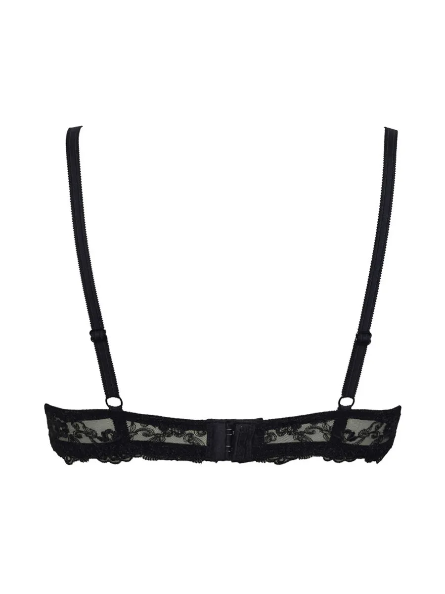 SièLei Glam 1946 Reggiseno Push-Up Nero in Tulle Ricamato