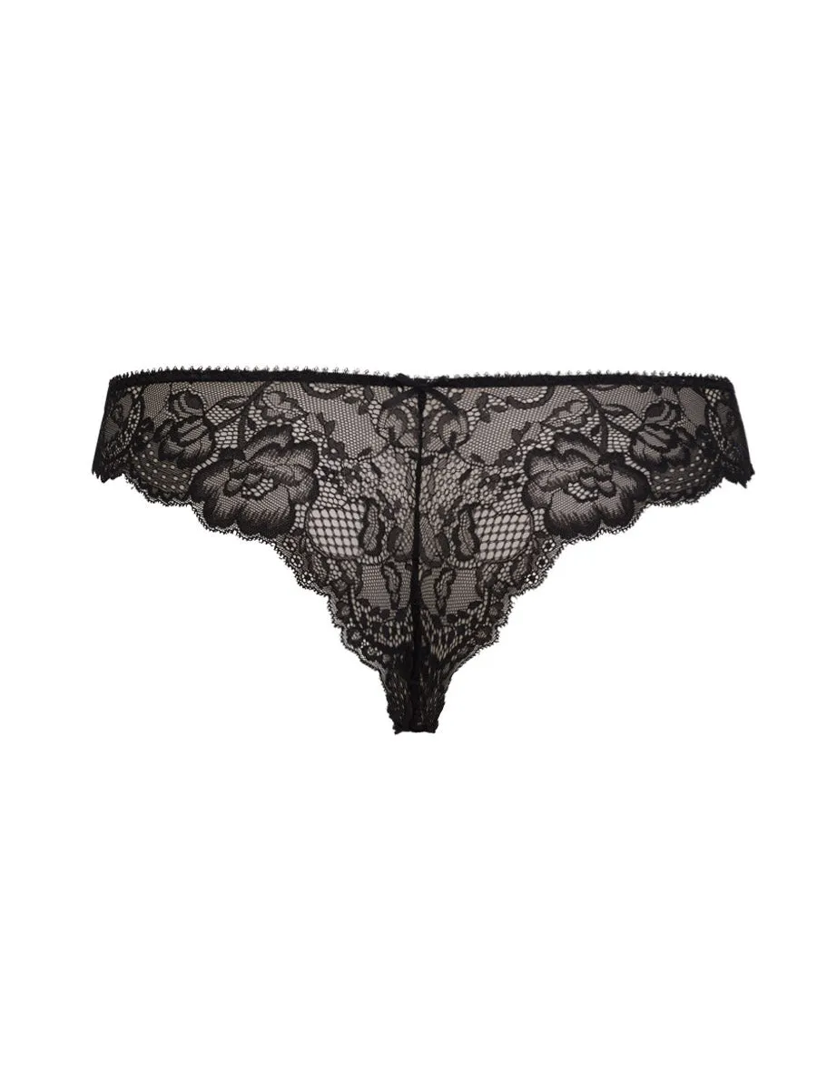 Si'èLei Pure Love 1977 slip brasiliana nero in pizzo