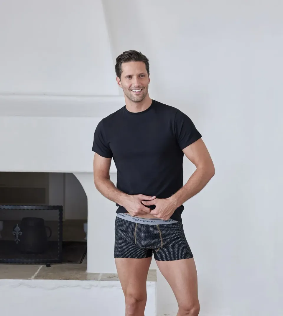 Rossoporpora coordinato uomo maglia e boxer blu in cotone