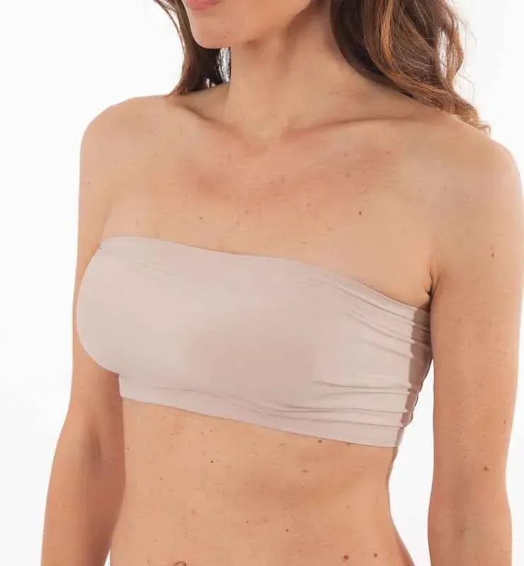 Casagin Essential reggiseno a fascia Tencel bianco senza spalline