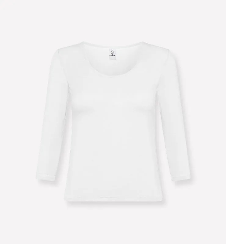 Casagin Essential Maglia Girocollo 3/4 TENCEL Nera Morbida