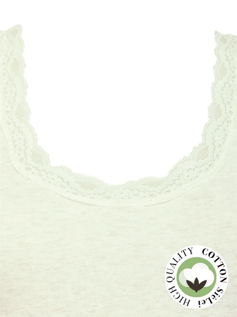 Si'èLei Natural Cotton 1434 canotta ecru mélange cotone bio