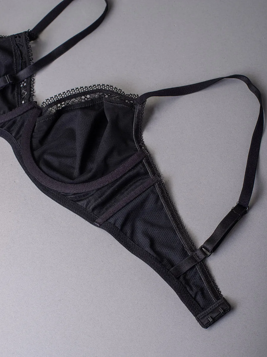 Si'èLei 1870 reggiseno con ferretto nero jacquard