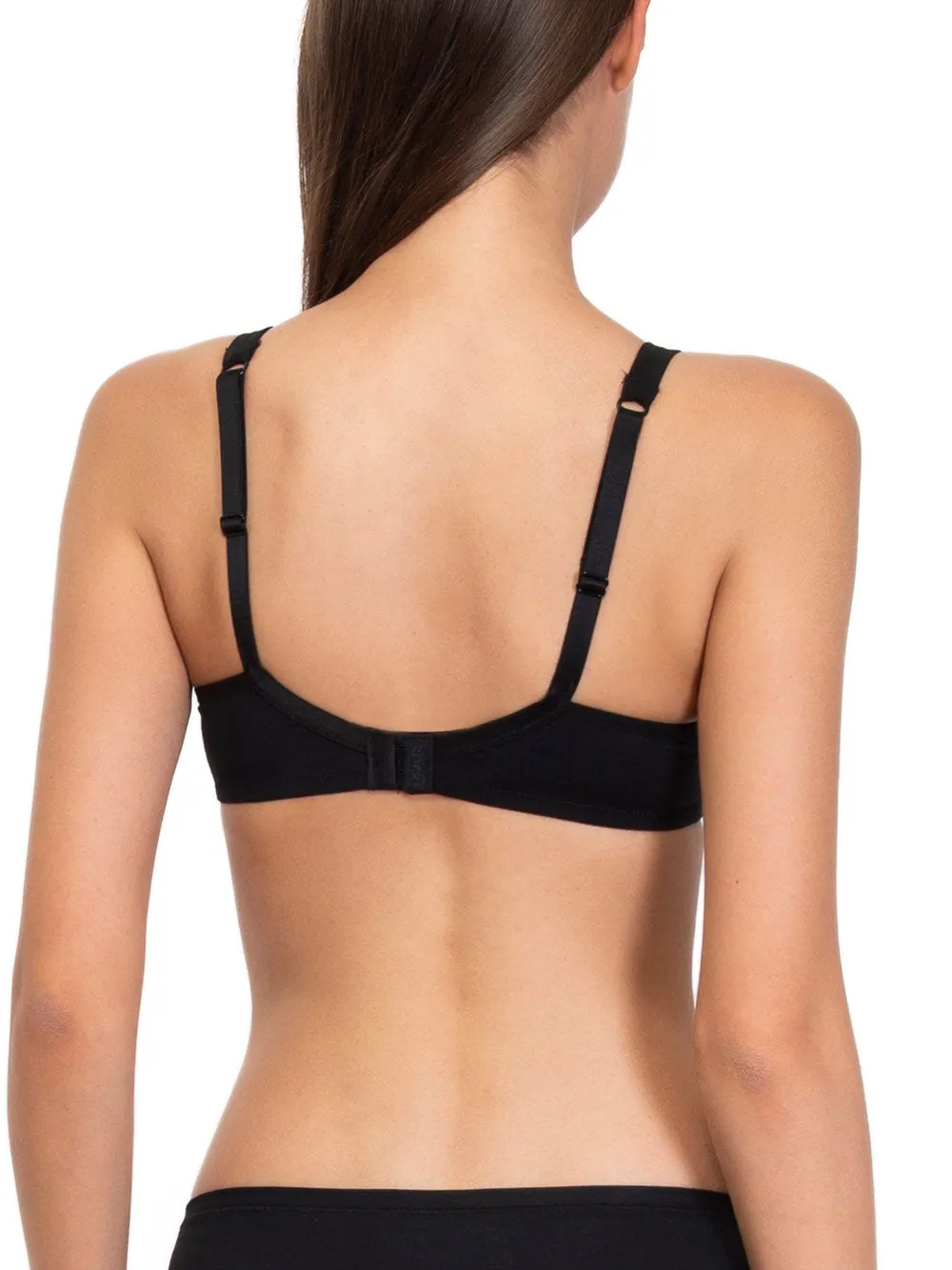 Si'èLei Natural Cotton 1452 reggiseno nero cotone bio