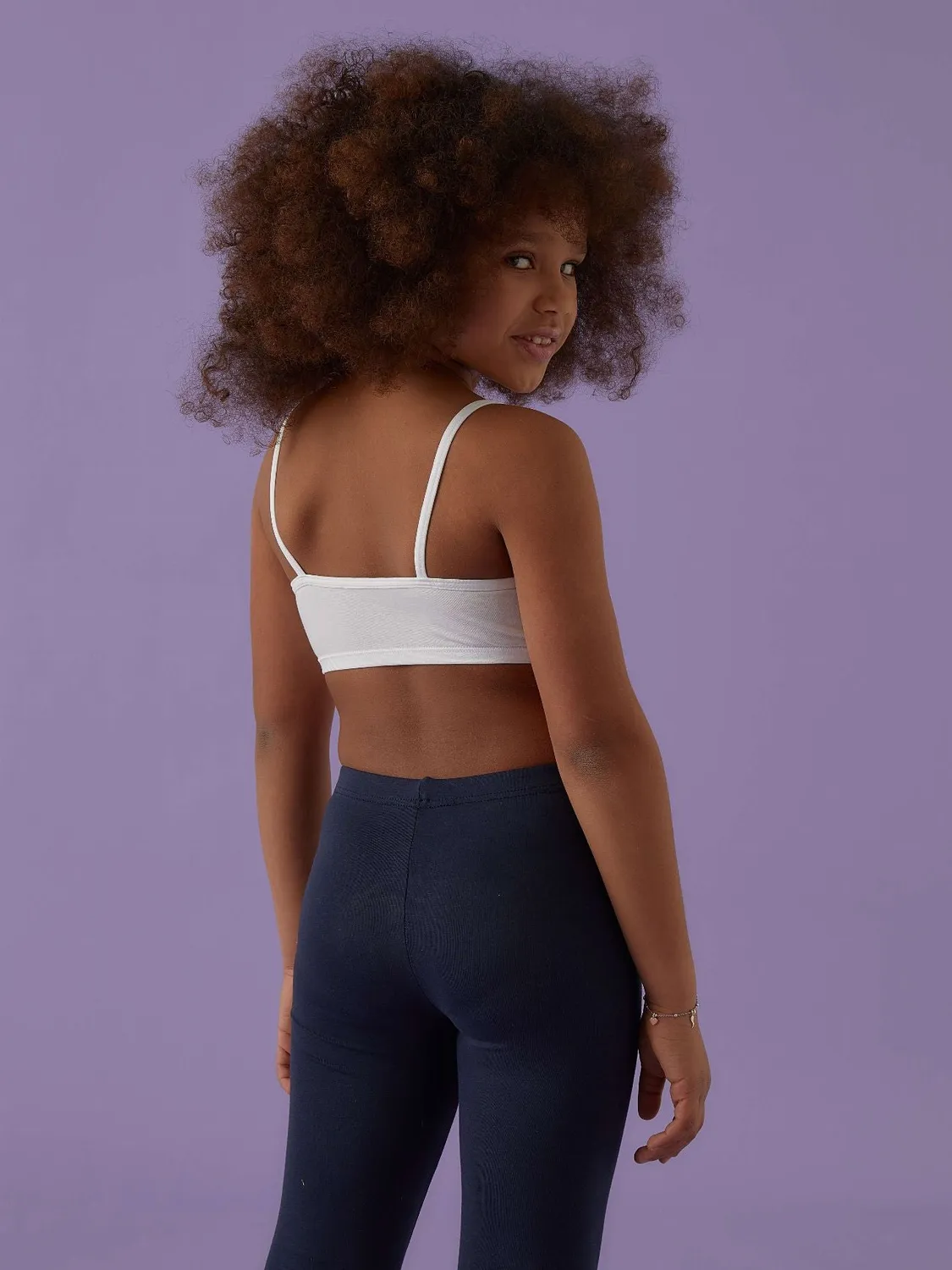 Jadea 175 bralette bambina nera cotone modal