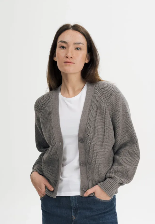 Casagin cardigan crema in cotone organico scollo V