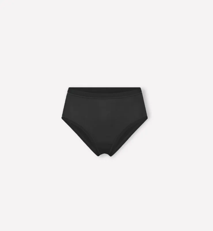 Casagin slip midi donna tessuto naturale nero vita alta