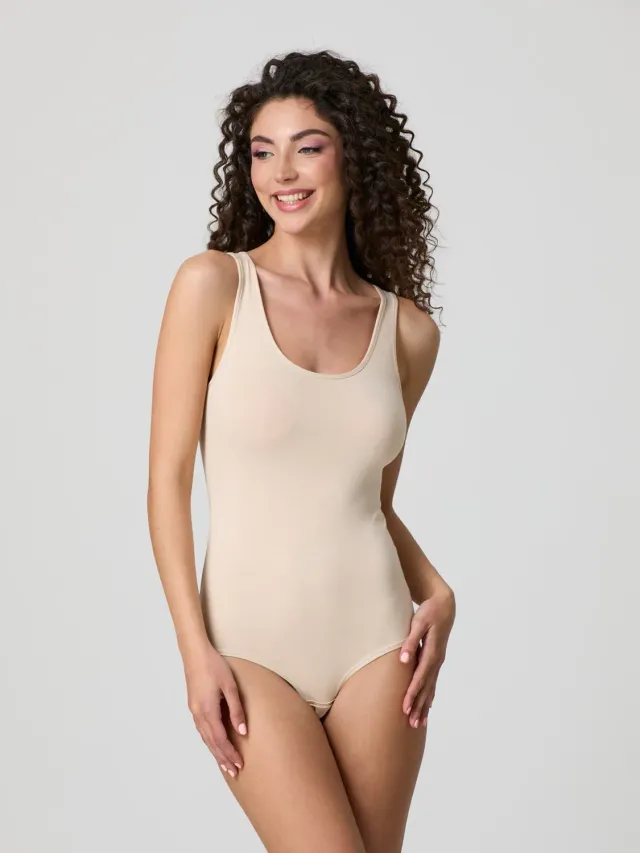Jadea Basic 4152 body spallina larga cotone nero sagomato