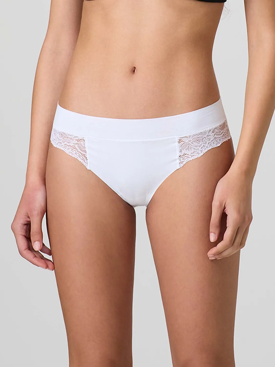 Jadea 8013 slip taglio laser pizzo bianco cotone