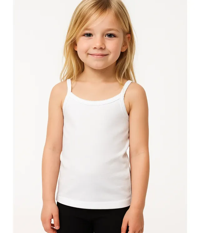 Rossoporpora Canotta Bimba Spalla Stretta Cotone Bianco