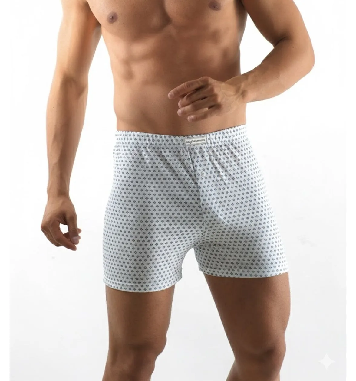 Rossoporpora Boxer Bottone Microfantasia boxer uomo grigio cotone