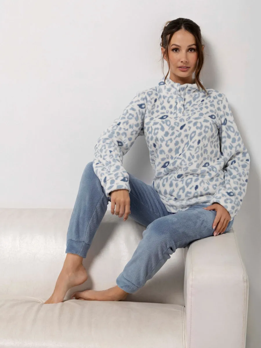 Si'èLei Trixy Soft TX45 pigiama coral animalier azzurro