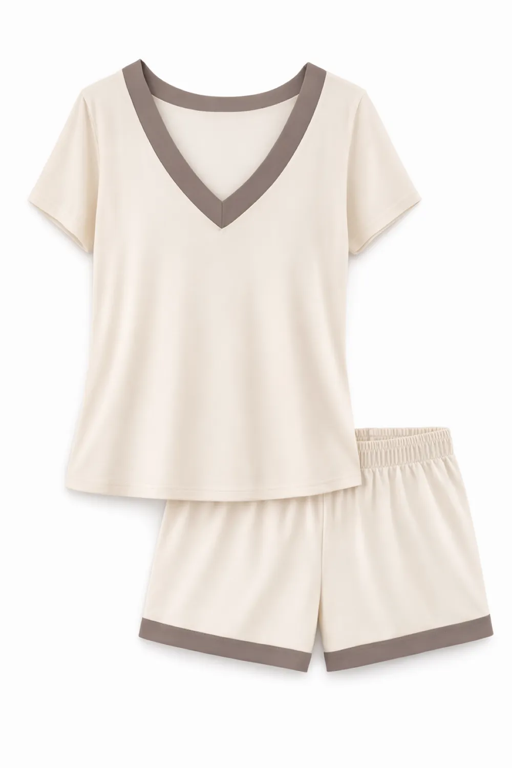 Rossoporpora Viscosa pigiama donna panna manica corta e short