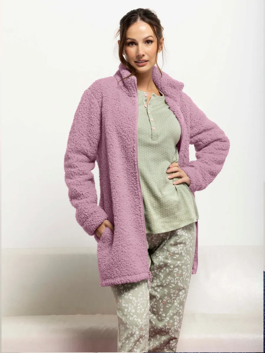Si'èLei Teddy Soft TS84 Giacca Malva in Orsetto