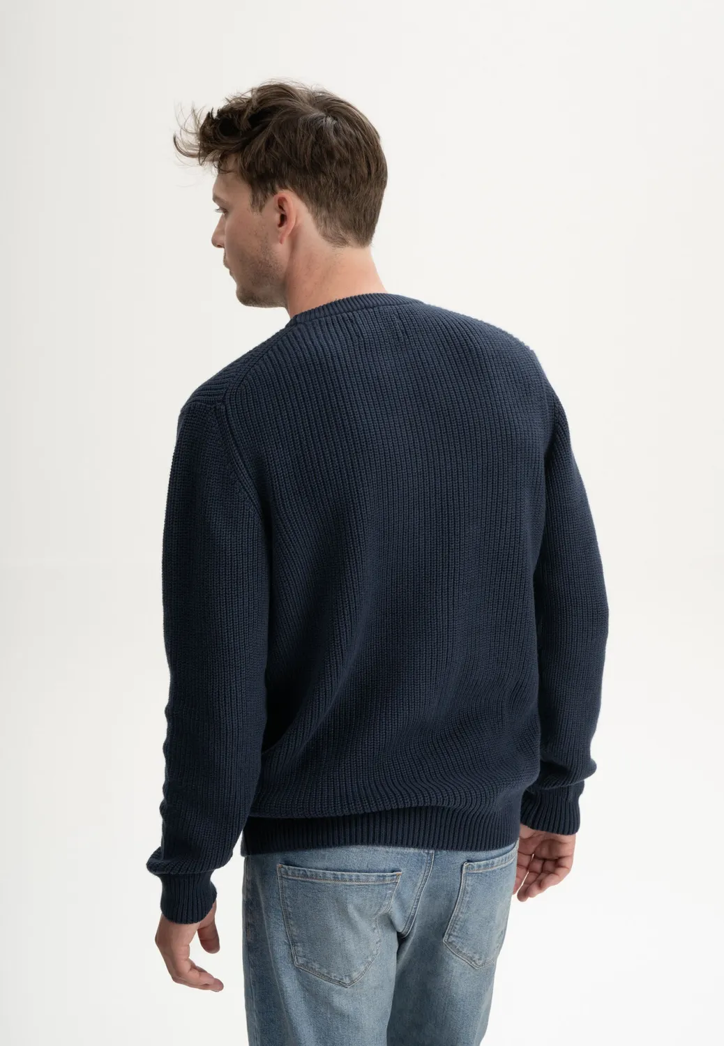 Casagin Maglione uomo girocollo cotone biologico Blu