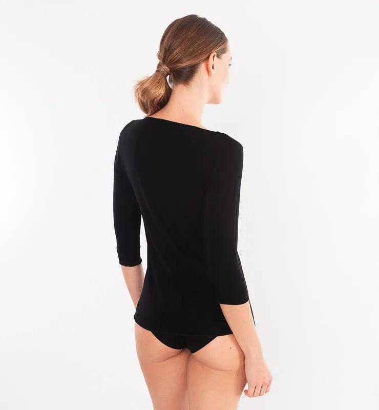 Casagin maglia scollo barchetta manica 3/4 conchiglia S-M