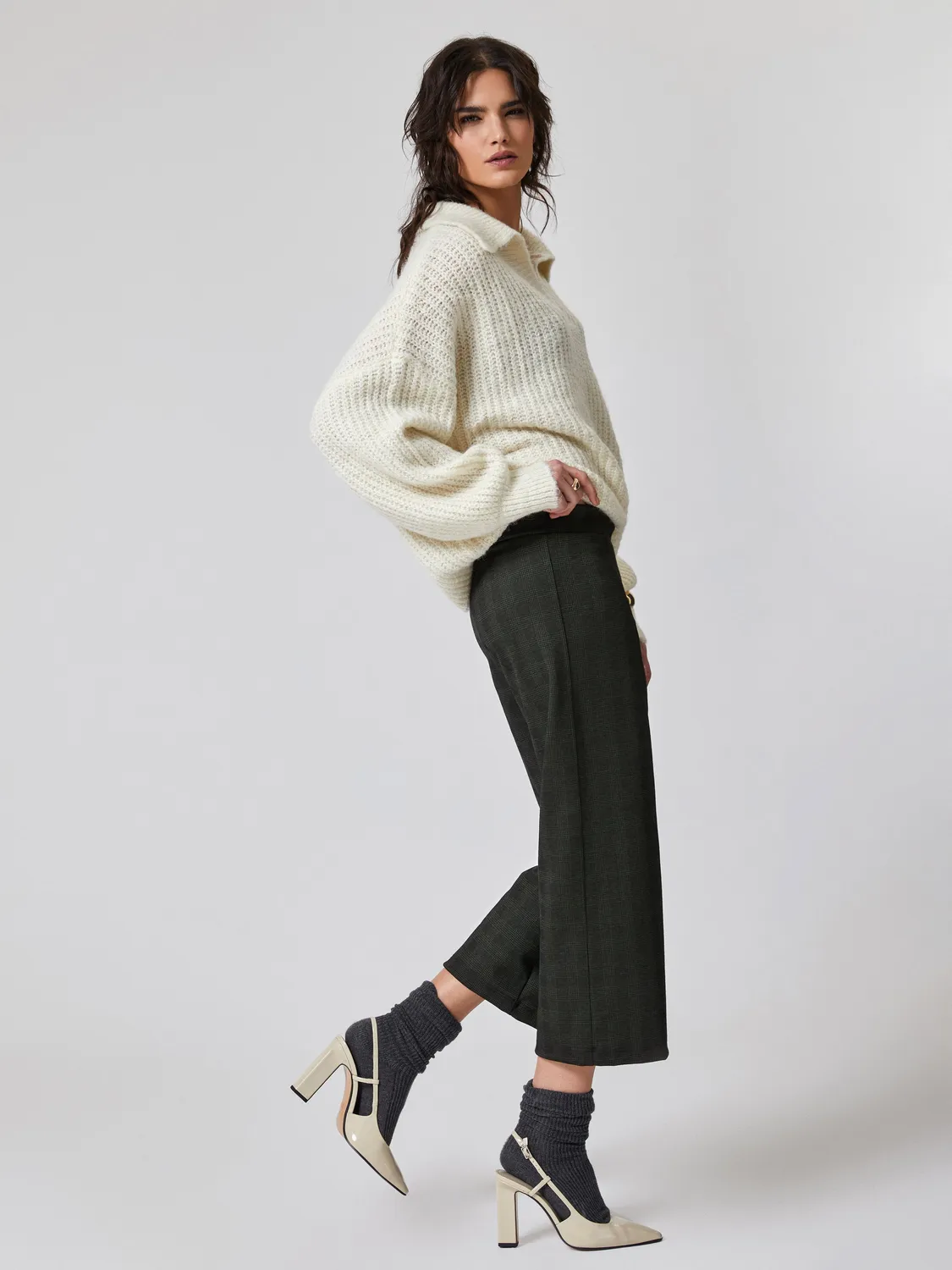 Jadea 4012 pantalone cropped principe di galles