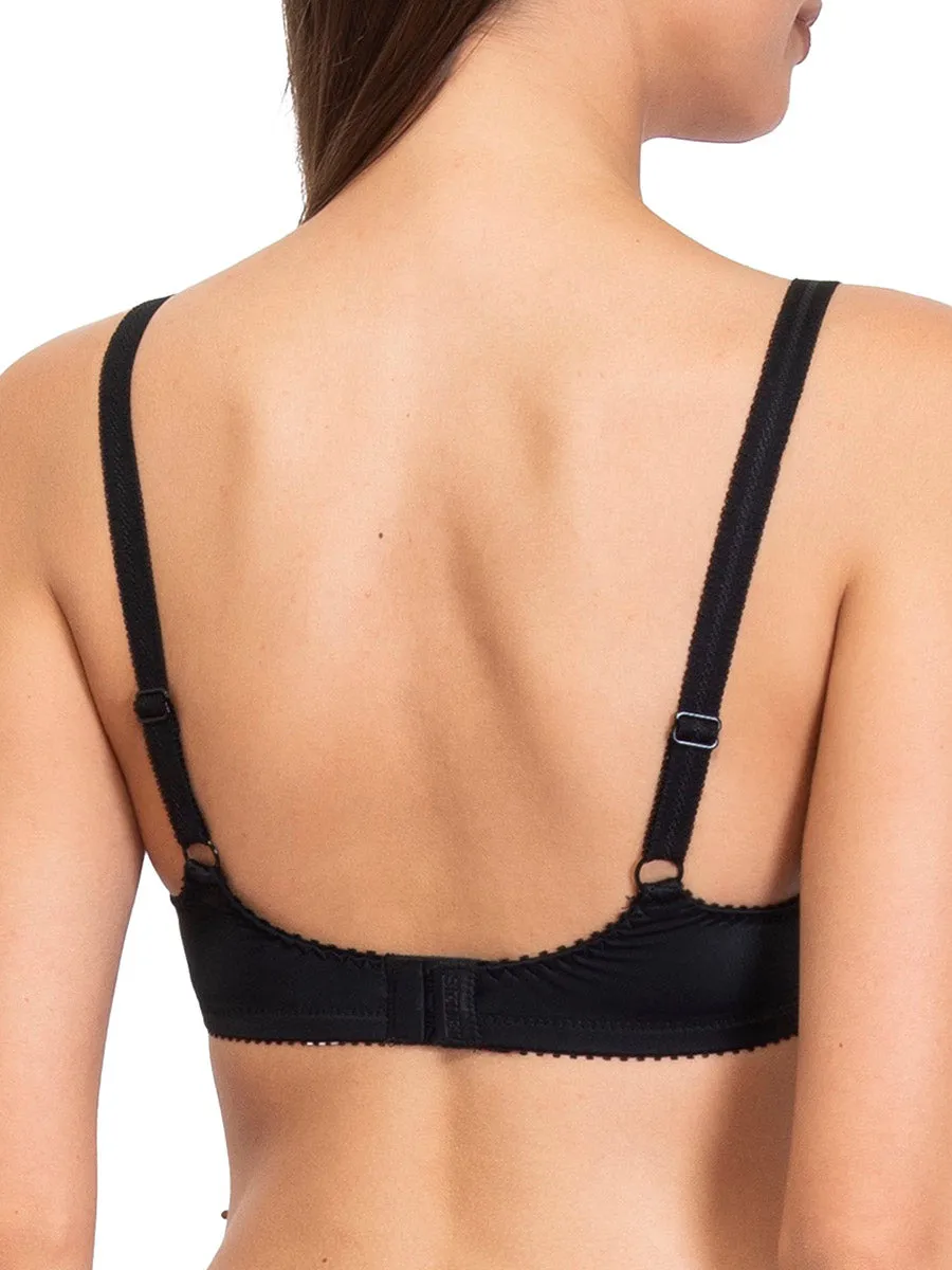 Si'èLei 942 reggiseno francese pizzo nero fodera cotone